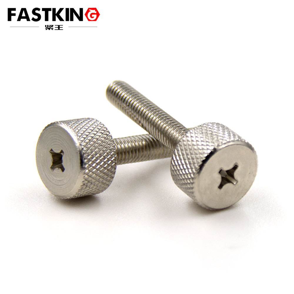 Hand-Tight Knurled Round-Head Cross Screw